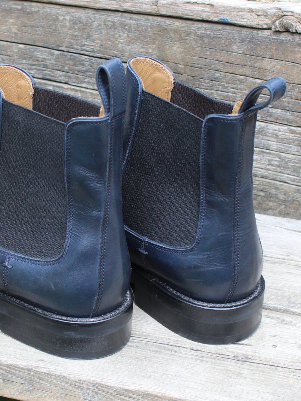 Club Monaco Blue Leather Chelsea Boots, Men's Size 11 US, Made in Italy - Picture 6 of 13
